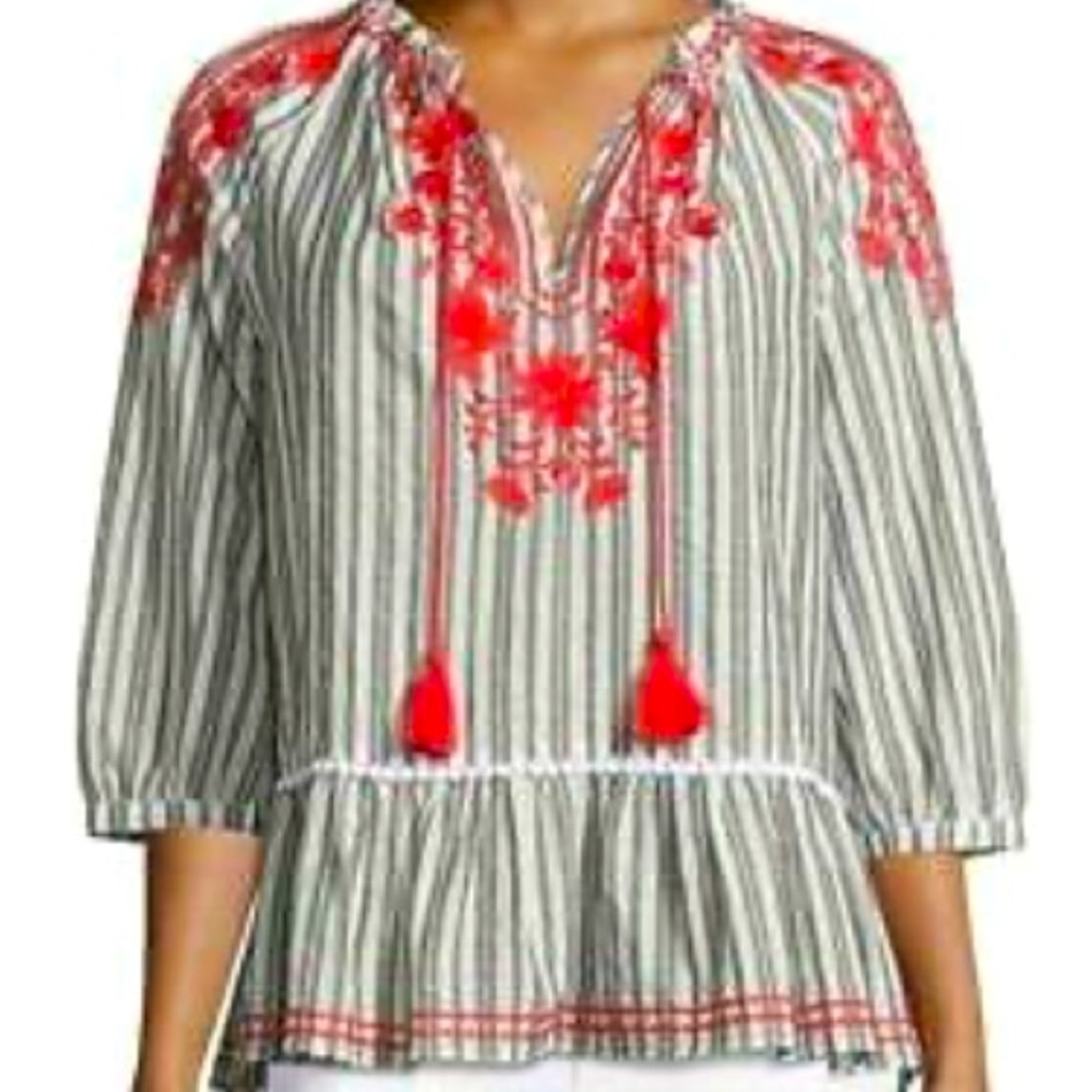 Kate Spade striped peplum top. Size medium